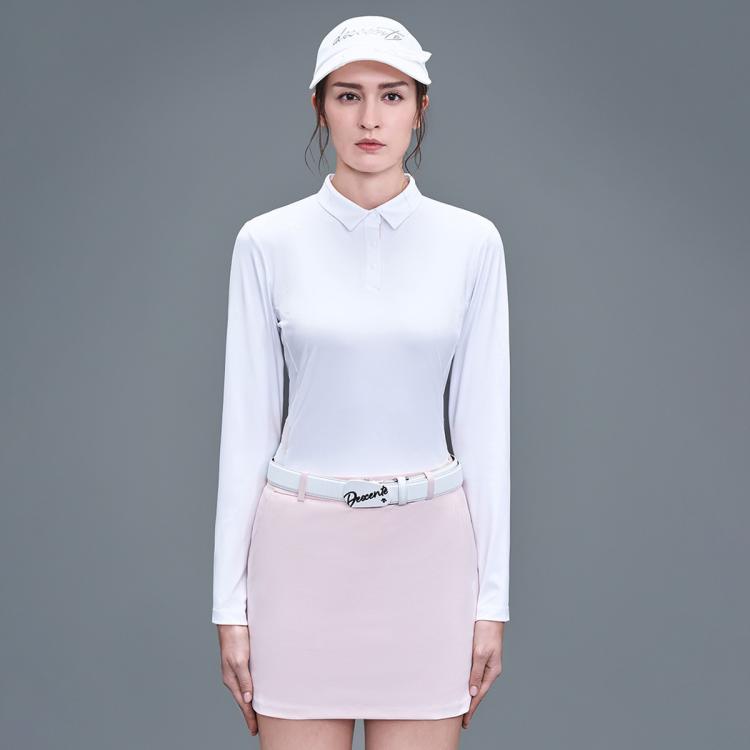 Descente 迪桑特高尔夫field系列 女士长袖polo衫 In White