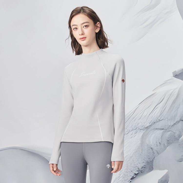 Descente 迪桑特women's Ski系列女子滑雪内搭长袖针织衫 In Gray