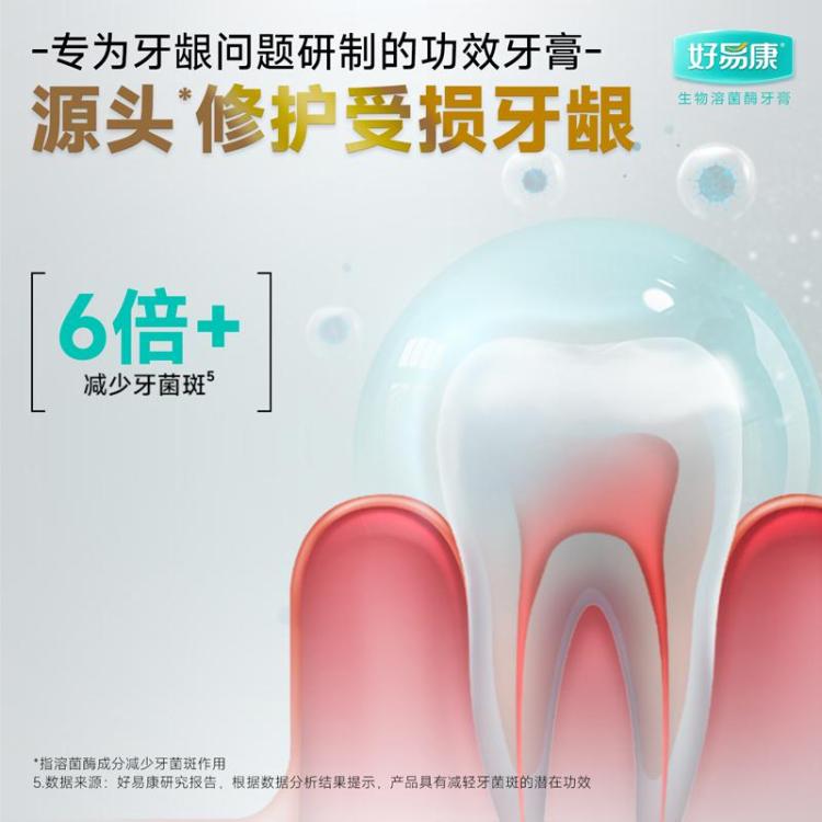 好易康 溶菌酶牙膏养护牙龈改善口腔牙龈问题旅行便携装25g*2
