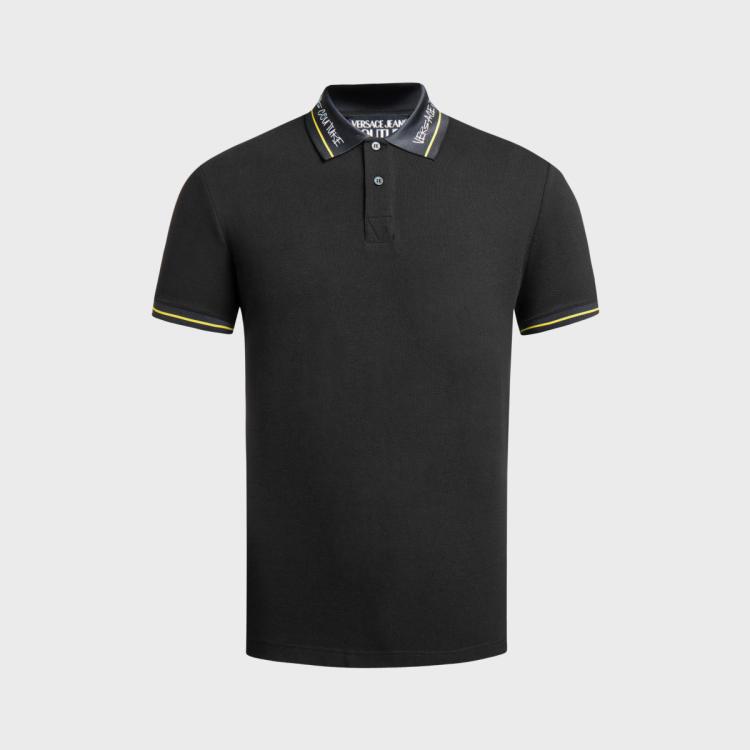 Versace Jeans Couture 范思哲秋冬简约时尚百搭气质商务拼色男polo衫 In Black
