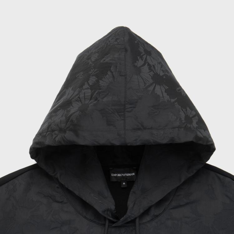 EMPORIO ARMANI EMPORIO ARMANI 2024年春夏款 阿玛尼男式时尚满花休闲连帽长袖卫衣