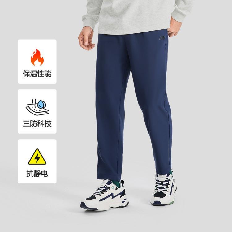 Skechers 斯凯奇 【三防科技】24年新品秋季运动裤男长裤直筒裤男士休闲裤加绒 In Blue