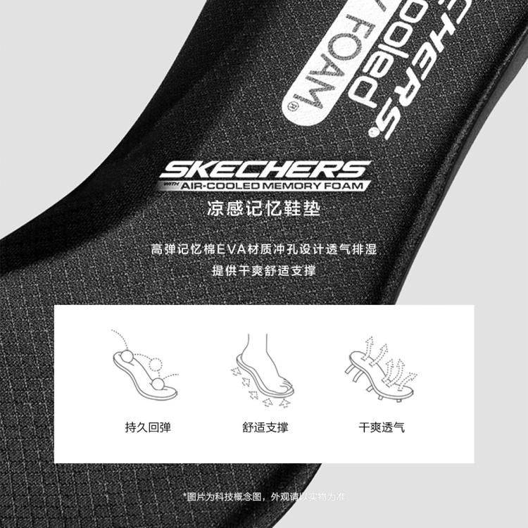 斯凯奇 【轻质柔软】夏季男士休闲鞋网面透气柔软舒适时尚百搭健步鞋男鞋