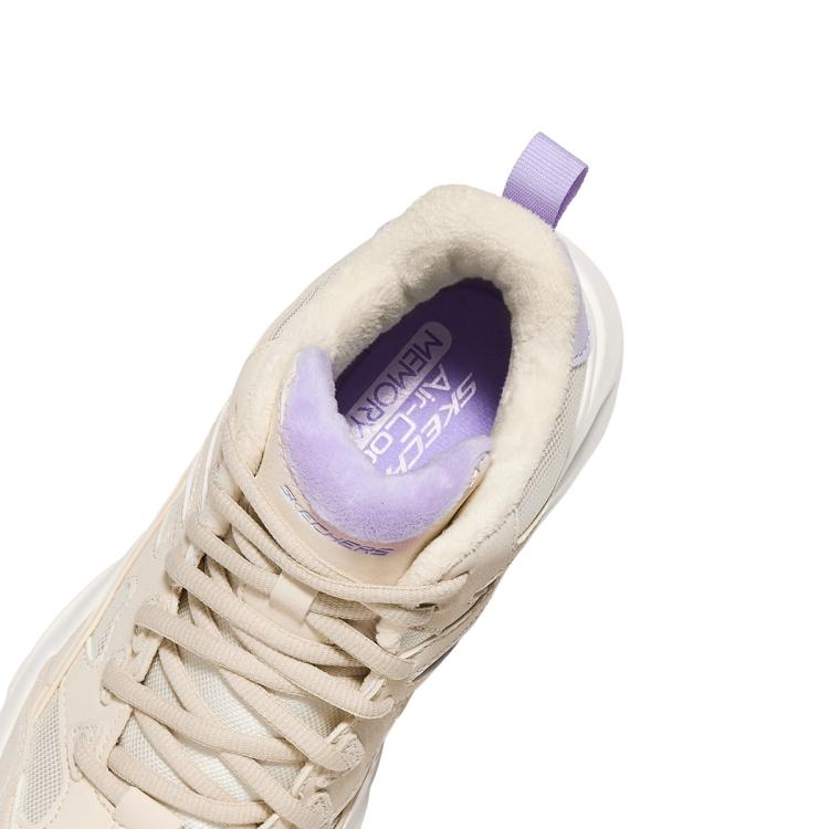 斯凯奇 【D'LITES爆款老爹鞋】女鞋加绒中帮休闲运动鞋工装靴冬