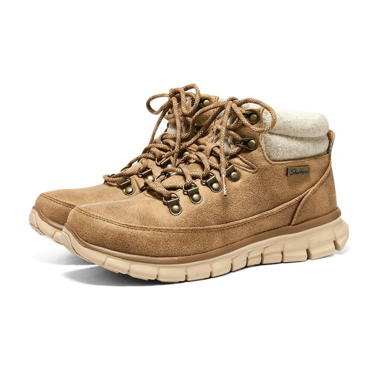 斯凯奇 【密绒毛保暖】女鞋高帮鞋加绒保暖休闲靴女靴轻质休闲工装靴冬