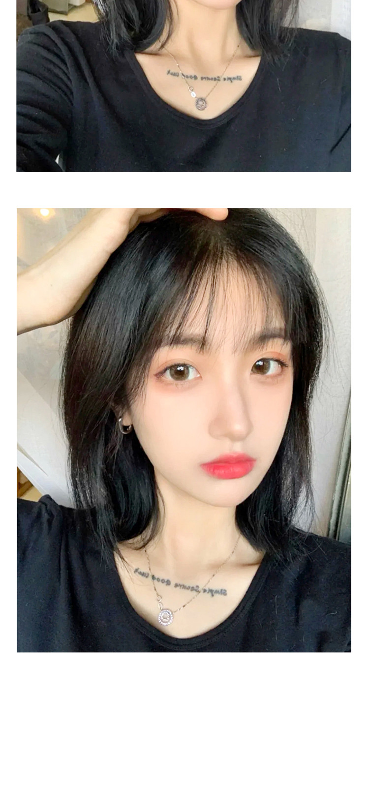 小千代刘海假发女法式空气刘海真发网红漫画自然前额假刘海假发片