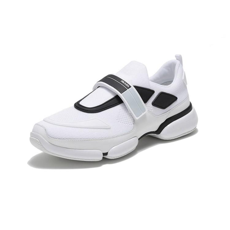 Prada 【父亲节礼物】男士织物配橡胶运动鞋 2og064 3k5x In White