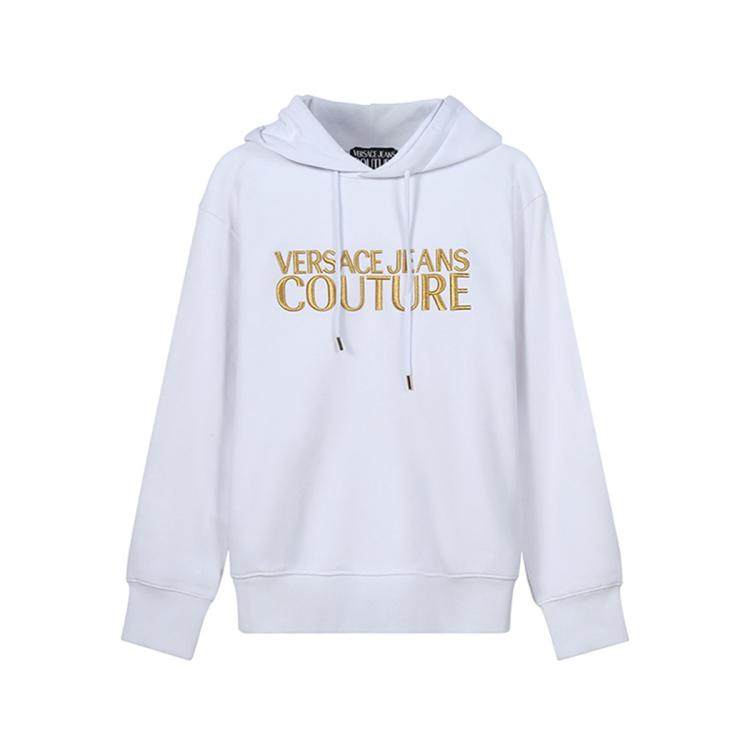 Versace Jeans Couture 男士棉质加绒款连帽卫衣运动衫 71gait01 Cf00t In White