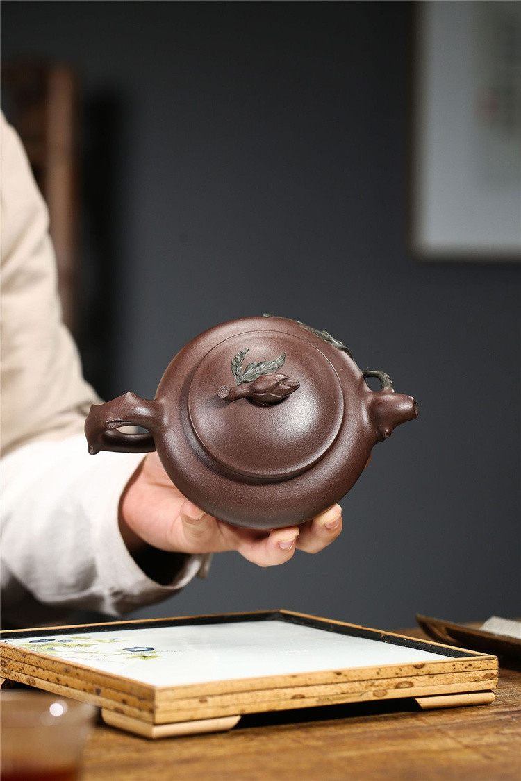 《寿桃》国工蒋静明手工紫砂壶宜兴原矿紫泥茶壶家用功夫茶具收藏