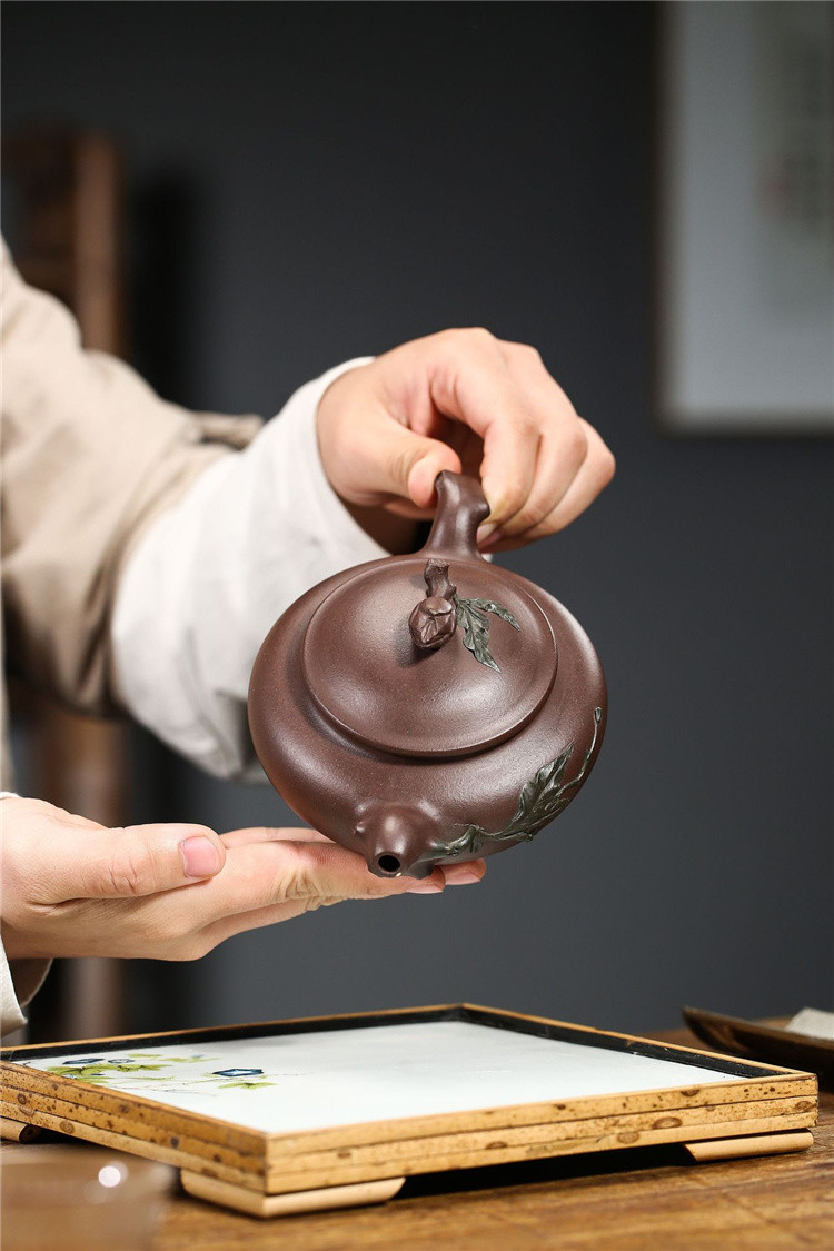 《寿桃》国工蒋静明手工紫砂壶宜兴原矿紫泥茶壶家用功夫茶具收藏