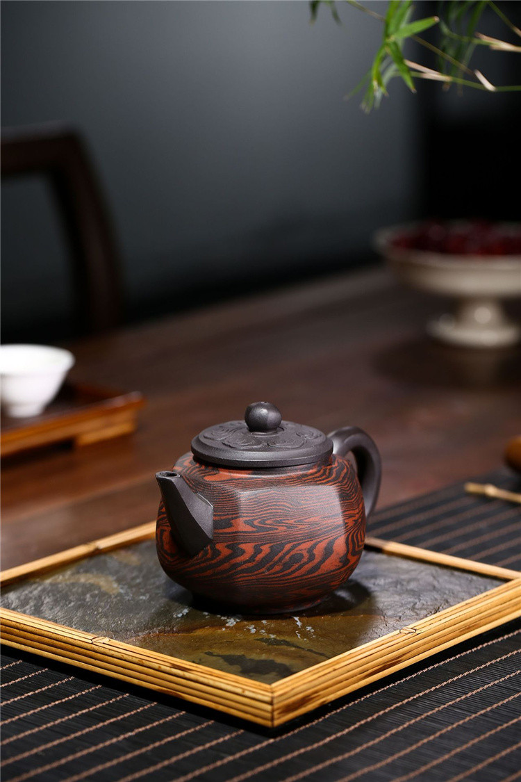 《六方宫灯》宜兴紫砂壶黑泥胶泥手工泡茶壶茶具养生壶泡茶壶证书