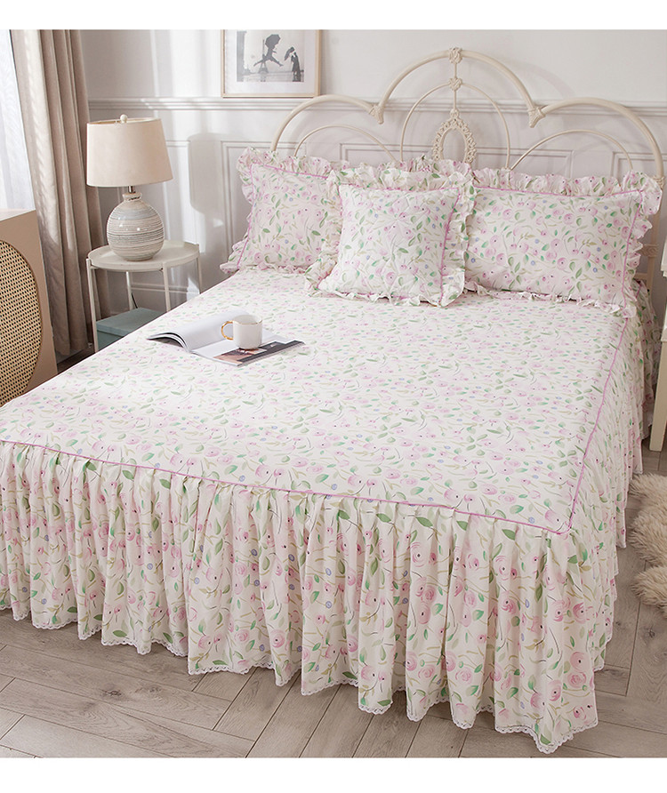 纯棉床裙单件全棉防尘床罩席梦思保护套防滑床裙式床单