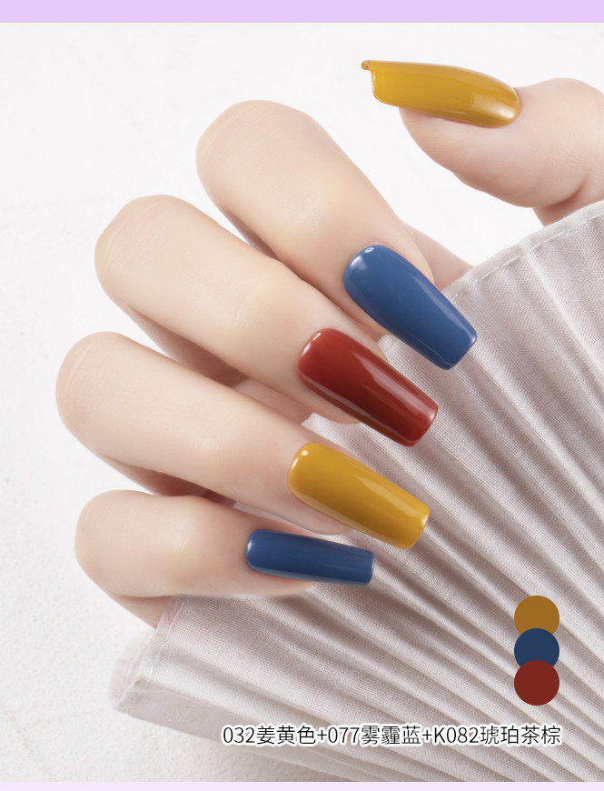 网红款三色甲油胶小套系2021年新款春夏流行色美甲光疗胶