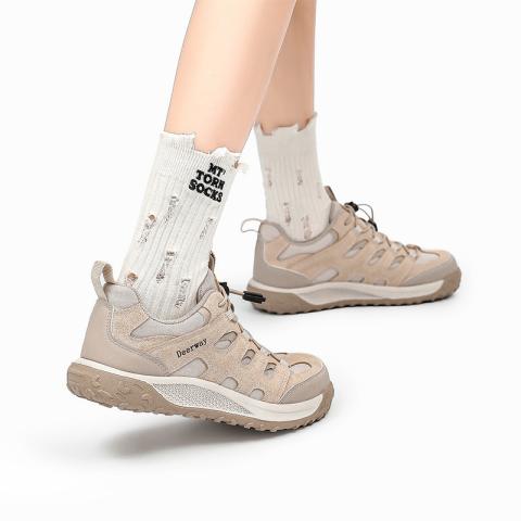 德尔惠 【厚底运动鞋】春季女鞋复古时尚户外徒步耐磨休闲鞋百搭跑步鞋子 图片 5