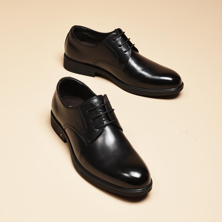 千百度 【头层牛皮】真皮男士皮鞋商务正装男鞋婚鞋职场皮鞋男德比鞋皮鞋