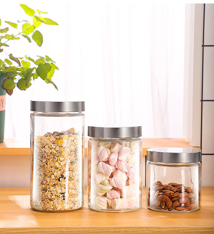 4只装密封罐玻璃储物罐奶粉罐杂粮收纳茶叶罐食品瓶子粮食储存罐