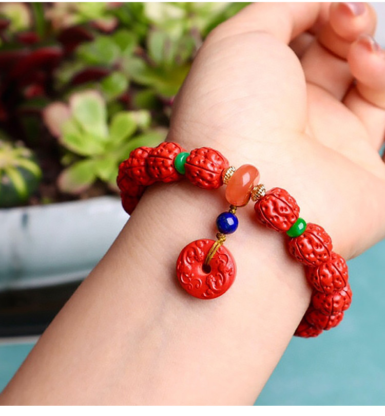 原创上新原矿朱砂精品红砂小金刚配珠南红跟天河石男女首饰手链