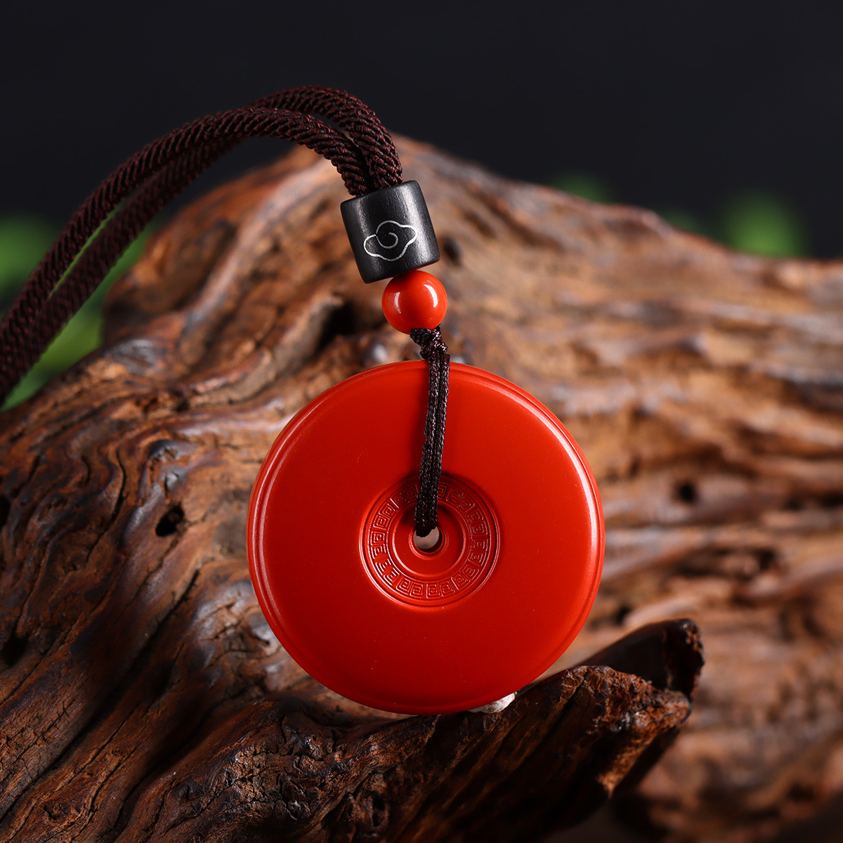 时尚个性原矿红砂平安扣大,小吊坠