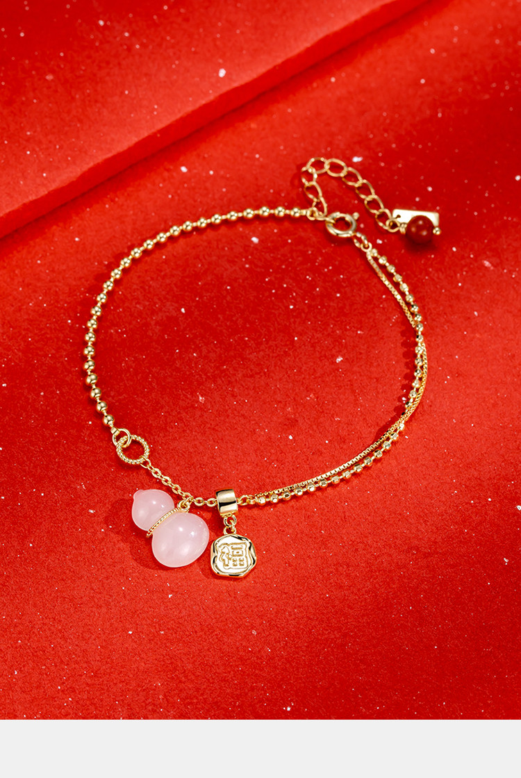 和田玉葫芦手链女925银时尚设计闺蜜手链玉石首饰送女友饰品女