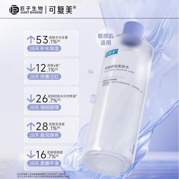 可复美 【店铺热销500ml】爽肤水修护敏感皮肤挚爱强韧屏障柔肤水
