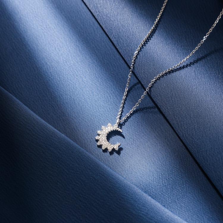 apm MONACO 小月亮轻奢时尚925银项链毛衣链锁骨链送女友AC5522OX