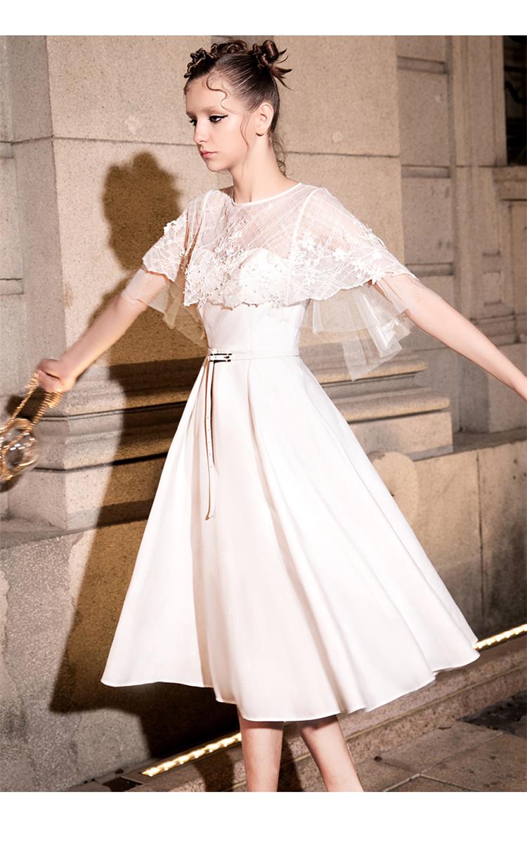 礼服女约会聚会简单大方白色气质晚礼服平时可穿连衣裙名媛