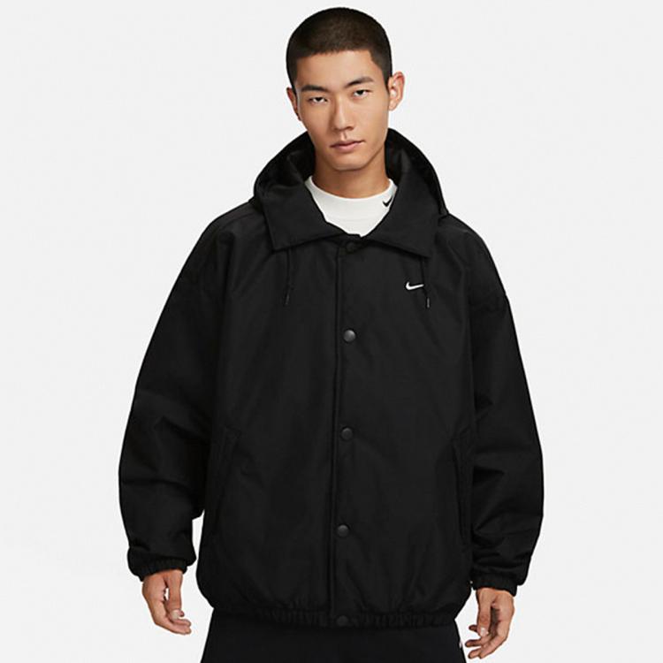 Nike 【防风保暖】耐克男装冬季新款大勾棉衣休闲运动夹克外套棉服 In Black