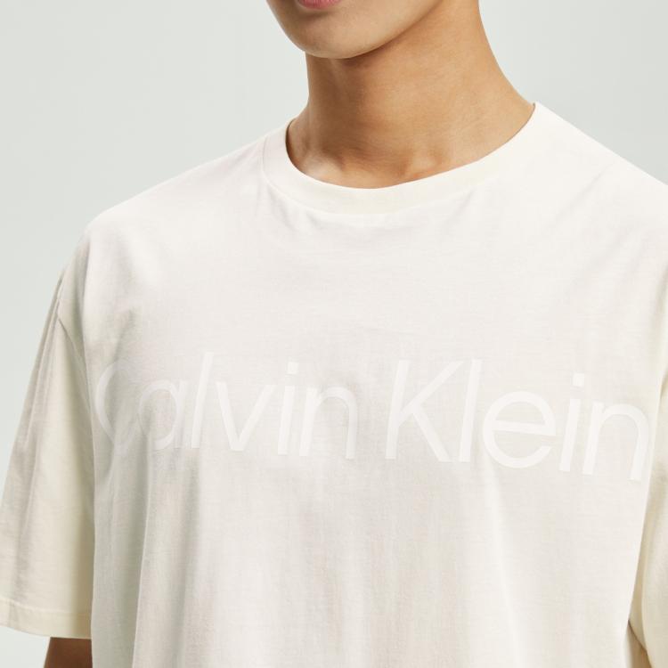 CK Jeans夏季男士休闲纯棉舒适透气字母印花宽松短袖T恤40HM890