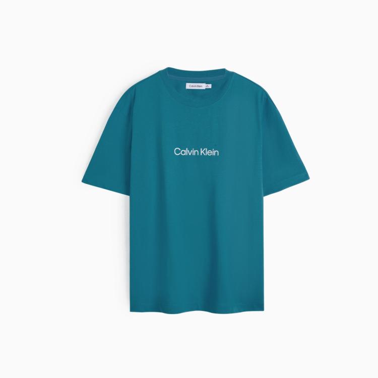 Calvin Klein Ck Jeans夏季男士简约印花棉质宽松短袖t恤40hm228 In Blue