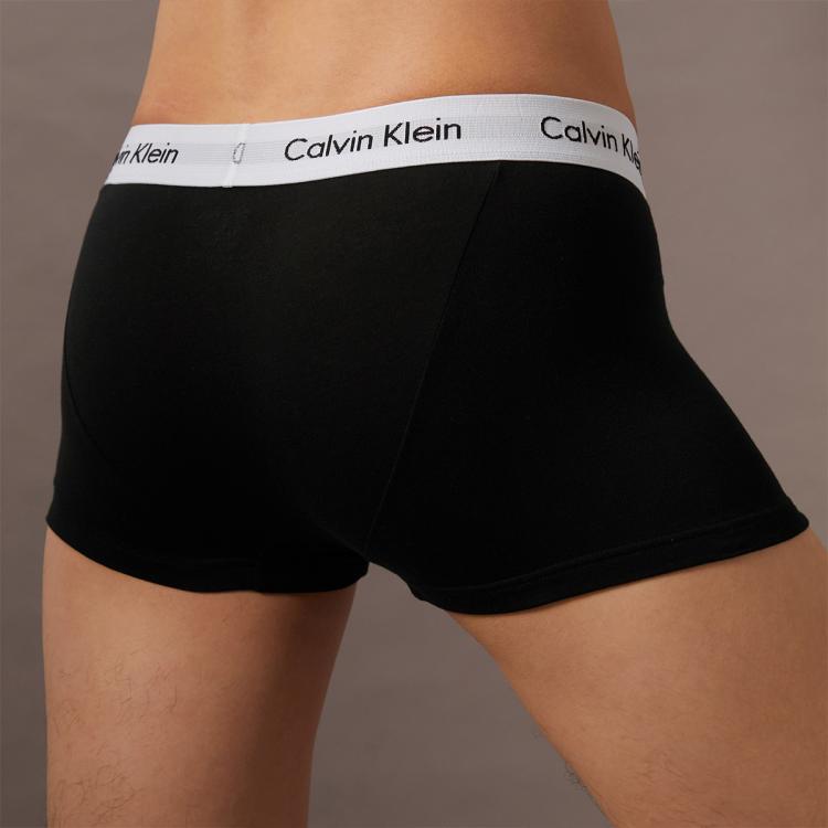 Calvin Klein CK内衣男士三条装低腰棉质透气防夹臀四角平角内裤