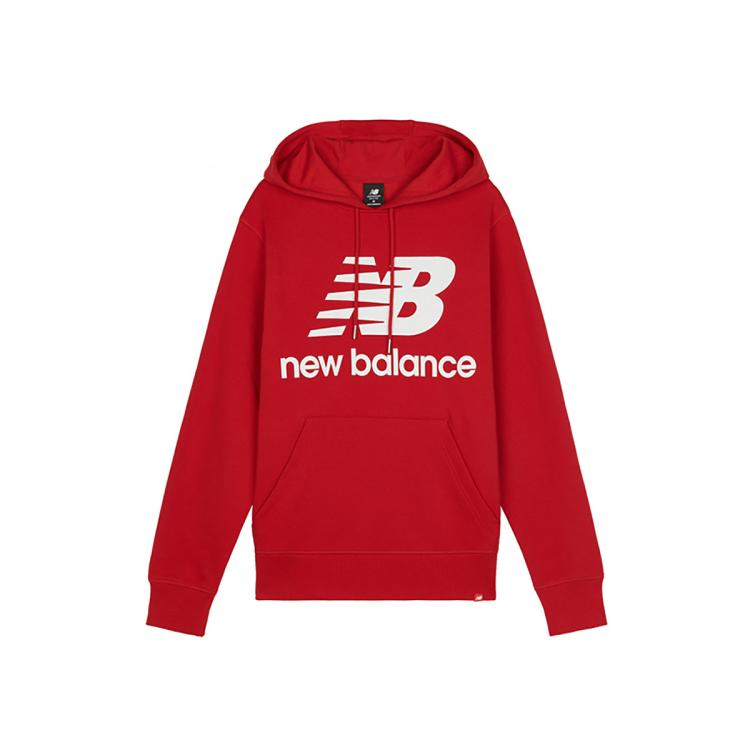 New Balance Nb奥莱正品男士运动休闲时尚流行logo宽松连帽针织卫衣 In Red