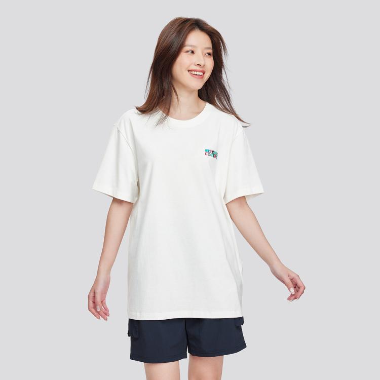 Skechers 【速干透气】24年短袖t恤衫男女款运动t恤休闲短袖男女夏季 In White