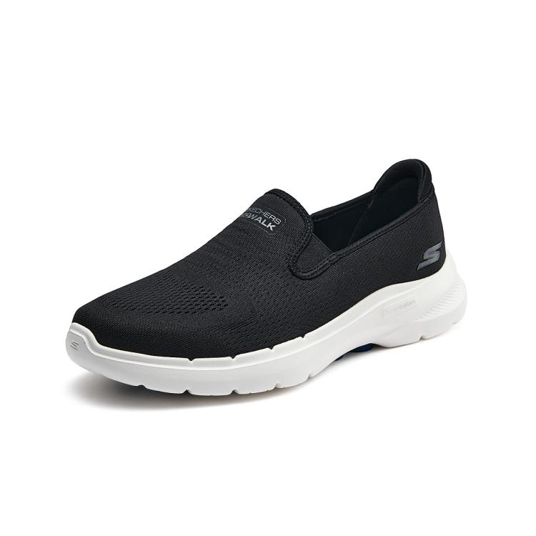 Skechers 【go Walk】男鞋健步鞋运动鞋一脚蹬休闲鞋男透气柔软夏季 In Black