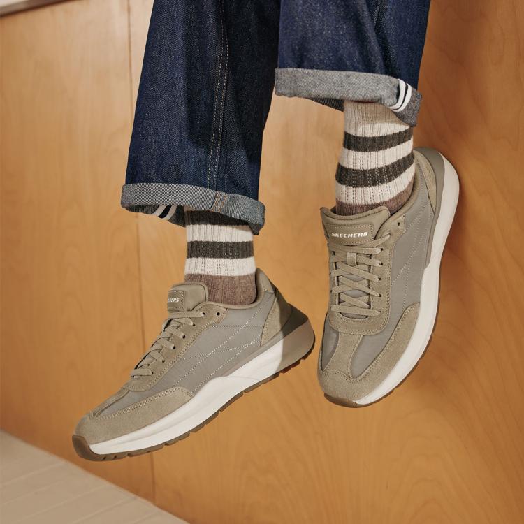 SKECHERS 斯凯奇 【舒适运动】男鞋复古慢跑鞋休闲鞋休闲运动鞋男德训鞋百搭秋冬季