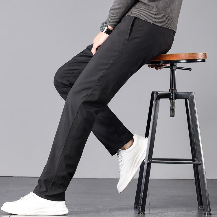 雪中飞 【90%鹅绒】秋冬男士保暖松紧腰裤子直筒裤长裤男式羽绒裤