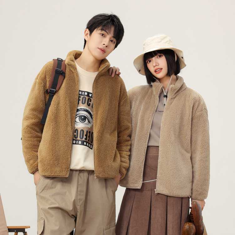 雪中飞 情侣同款 立领长绒摇粒绒外套 男女装 69元（超V会员价，有首单礼金，价格更低）