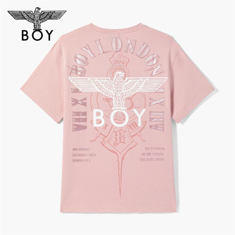 BOY LONDON BOY LONDON 男女同款短袖夏季时尚百搭潮牌粉色休闲T恤