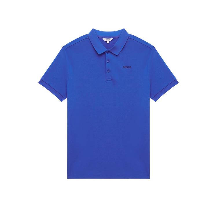 Aigle 艾高 男士dft速干吸湿排汗户外休闲时尚短袖polo T恤 In Blue