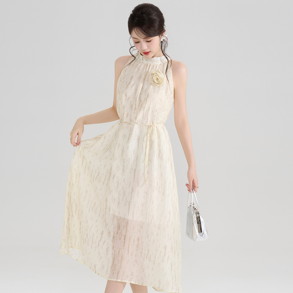 �����³� ��ʽ�Ҳ�¶������ȹŮ2025�ļ��߼�������ѩ������ӡ����ȹ159Ԫ