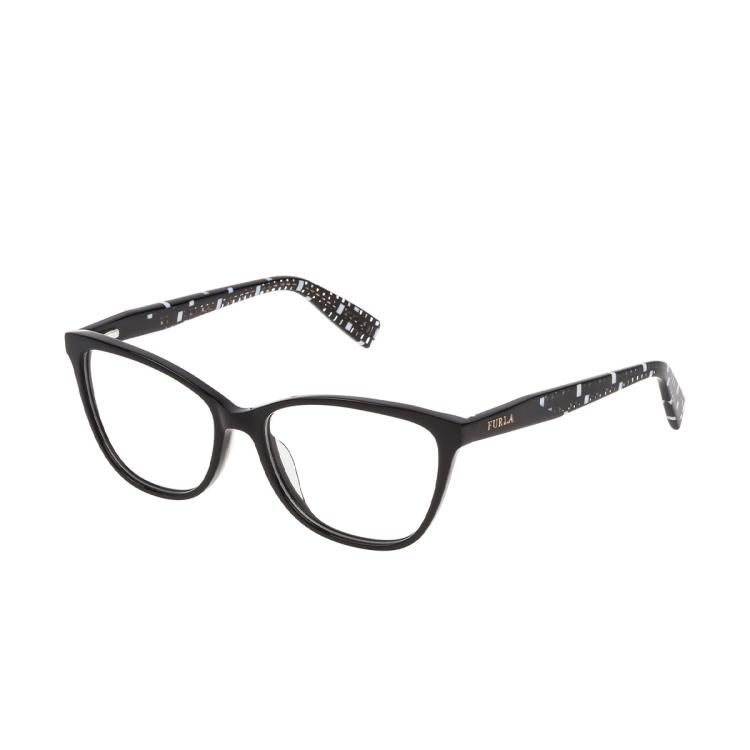 Furla 夏日礼物 时尚潮流近视眼镜框女士倒梯全框光学镜架眼镜 In Black