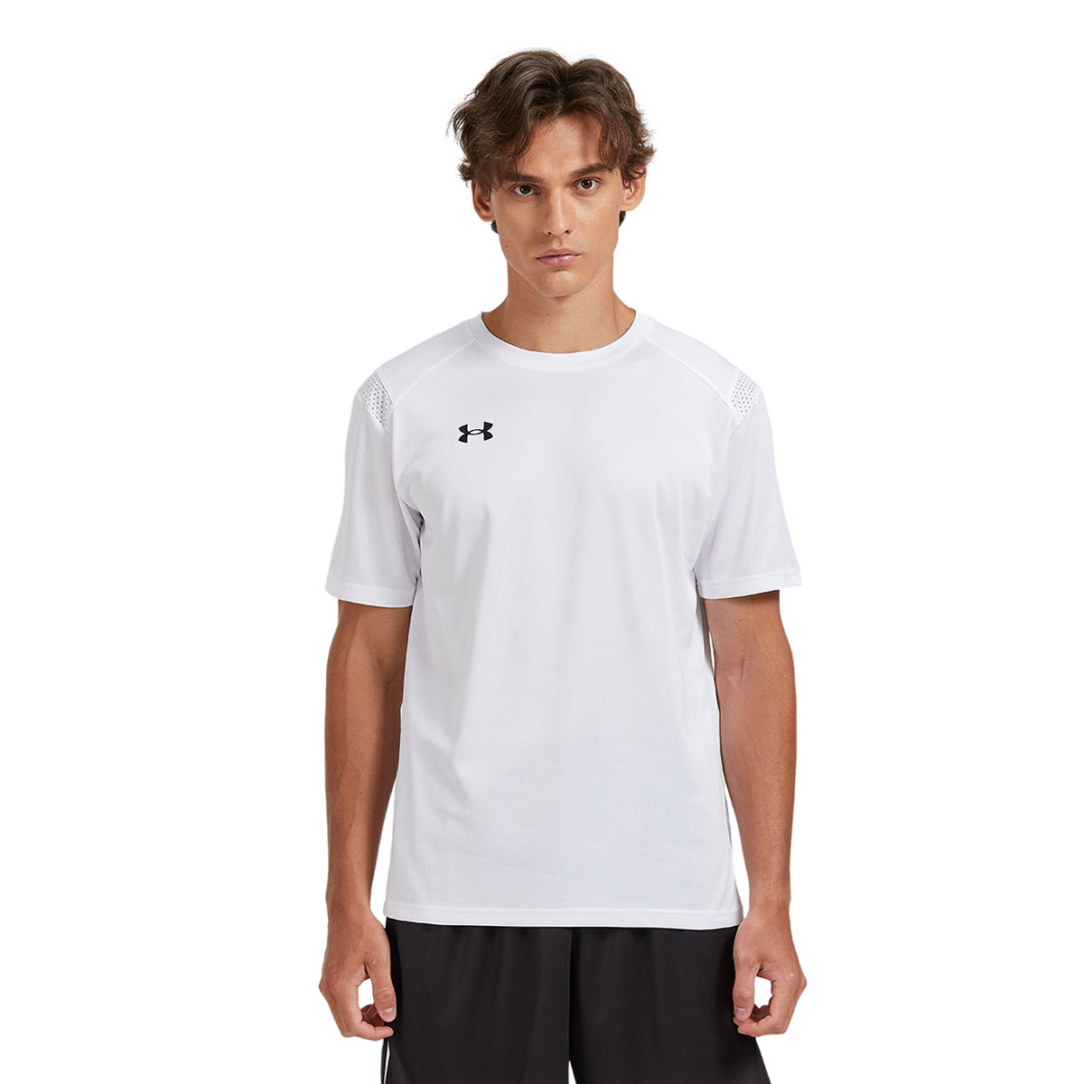 男士运动休闲健身训练透气针织白色短袖T恤
