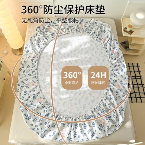 诺米美物 床笠纯棉100%棉全棉老粗布床笠床垫保护罩包裹床笠单件可水洗 图片 4
