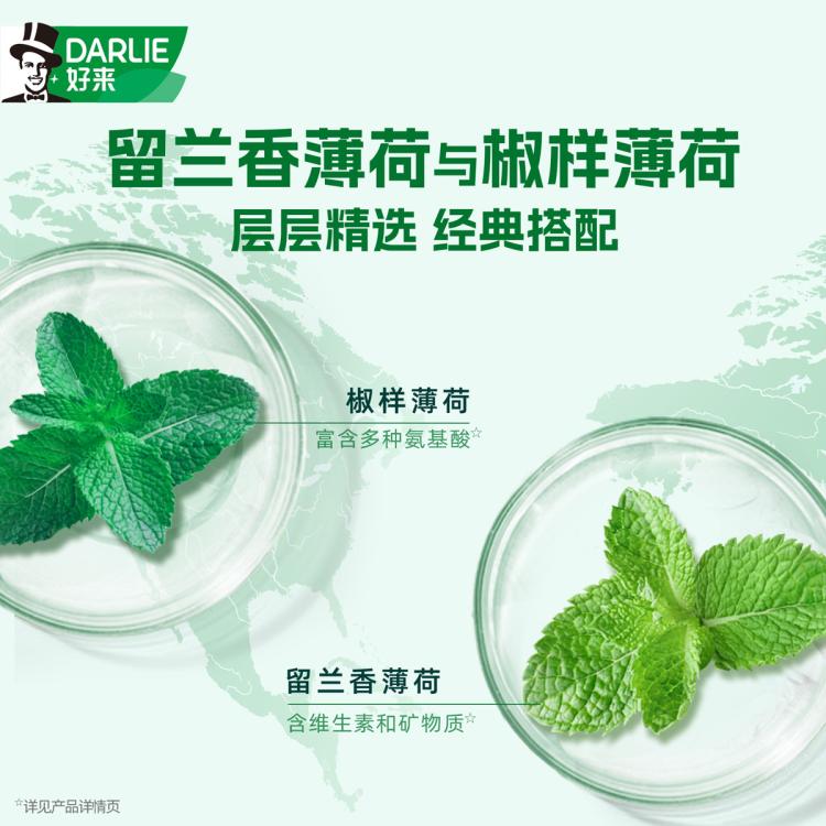 DARLIE 【多效护理】好来原黑人牙膏双重薄荷成人持久清新口气减菌防蛀