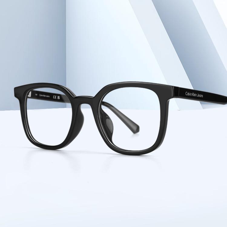 Calvin Klein Ck眼镜框男款黑框眼镜素颜大框眼镜框时尚板材方框眼镜情侣款 In Black