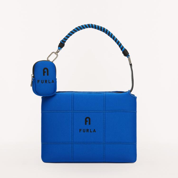 Furla [七夕礼物] Piuma中号织物女士单肩包 In Blue