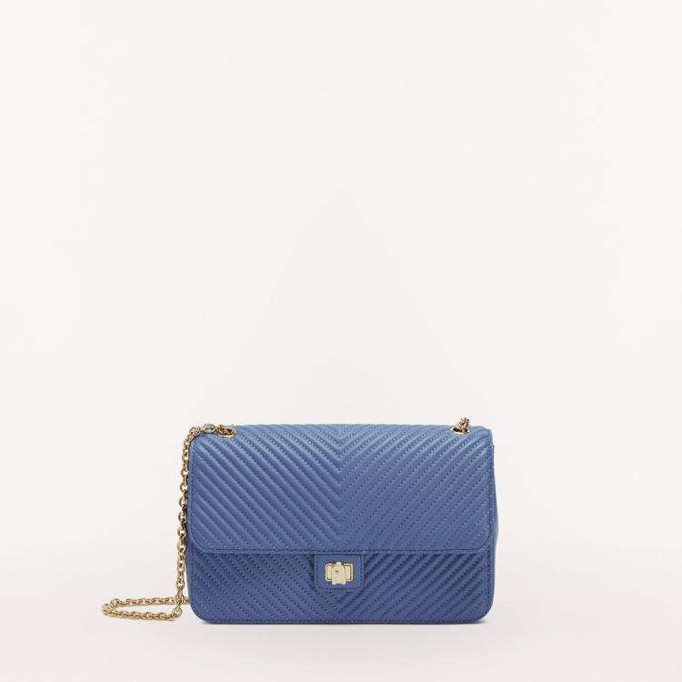 Furla Pop Star羊皮小号女士单肩包 In Blue