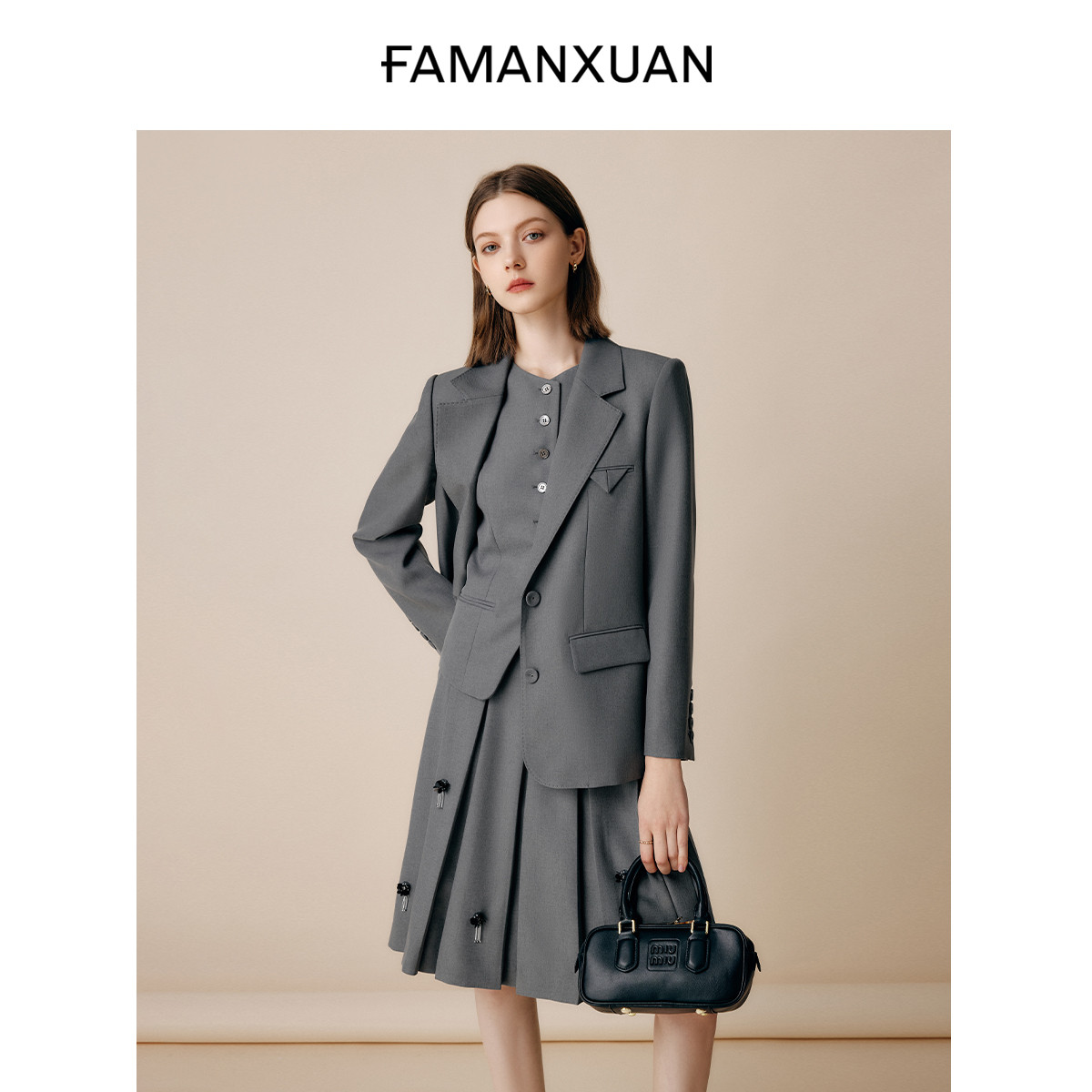 ������ ��MIUϵ��֪ʶ���ӷ��ɫ��װ����Ů��������ͨ�������ճ��ٴ�594Ԫ