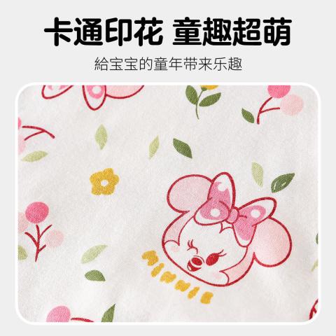 迪士尼 【经典满印】婴幼儿吊带哈衣女宝宝a类纯棉爬爬服小童背心连体衣 图片 3