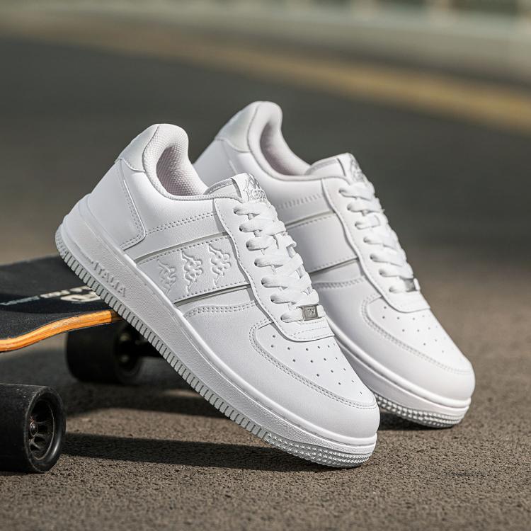 Kappa 女士百搭时尚潮流板鞋秋冬情侣休闲小白鞋厚底增高复古运动鞋子男