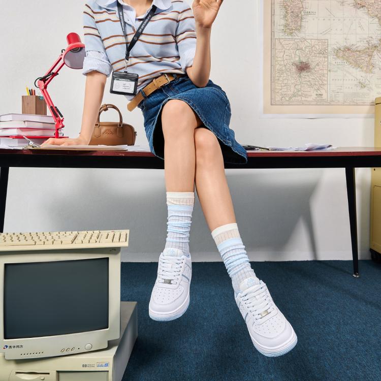 Kappa 情侣厚底小白鞋爆款春秋百搭板鞋男女低帮休闲运动鞋